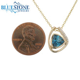 14kt Yellow Gold Topaz and Diamond Pendant